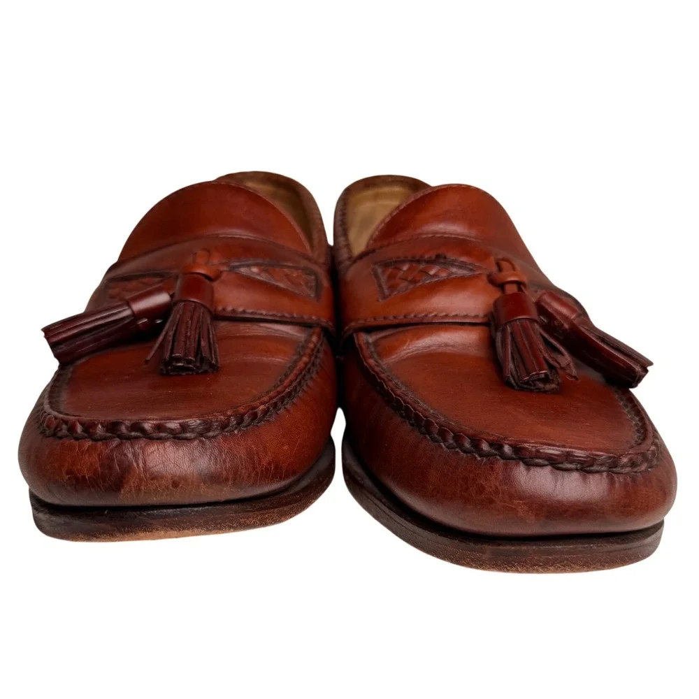 Allen Edmonds Maxfield Tassel Loafers Brown Leather Made USA Men’s 8.5D